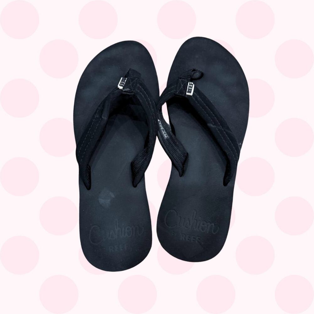 REEF Cushion Black Flip-Flop Sandals Women’s US 7